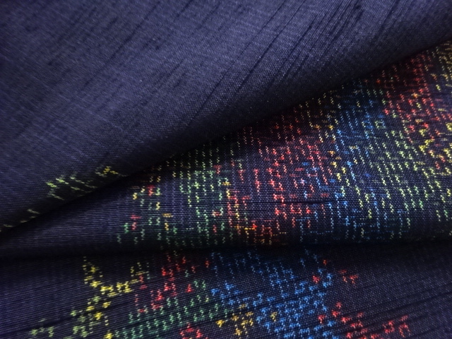  華紋織り出し十日町紬着物